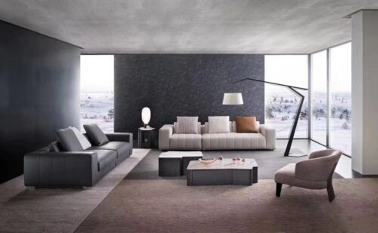 JVmoebel Set Garnitur Italy Polster Design Komplett Wohnzimmer-Set, 4+3+1 Couch Möbel Sofa
