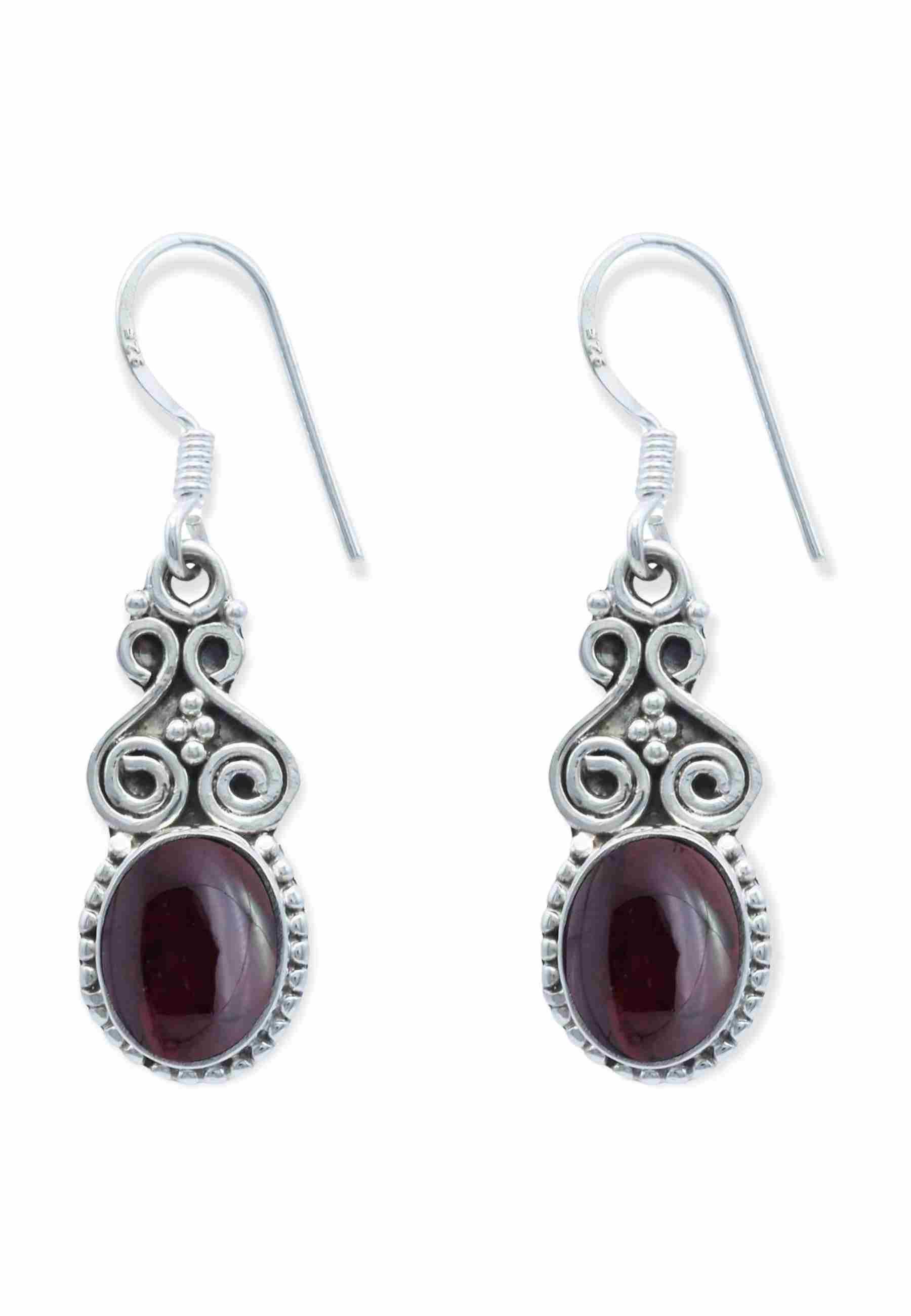 Paar Ohrhänger ESPERO aus 925 Silber mit Granat