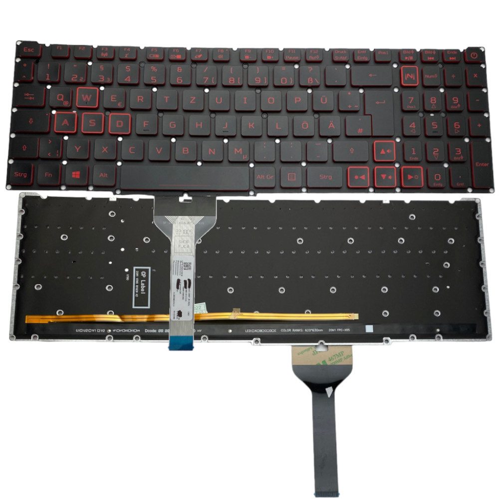 Trade-Shop Ersatz passend für Acer Predator Helios 300 PH315-52 PH315-53 PH317-53 Tastatur (Tasten: Deutsch, QWERTZ / Farbe: Schwarz / mit Hintergrundbeleuchtung)