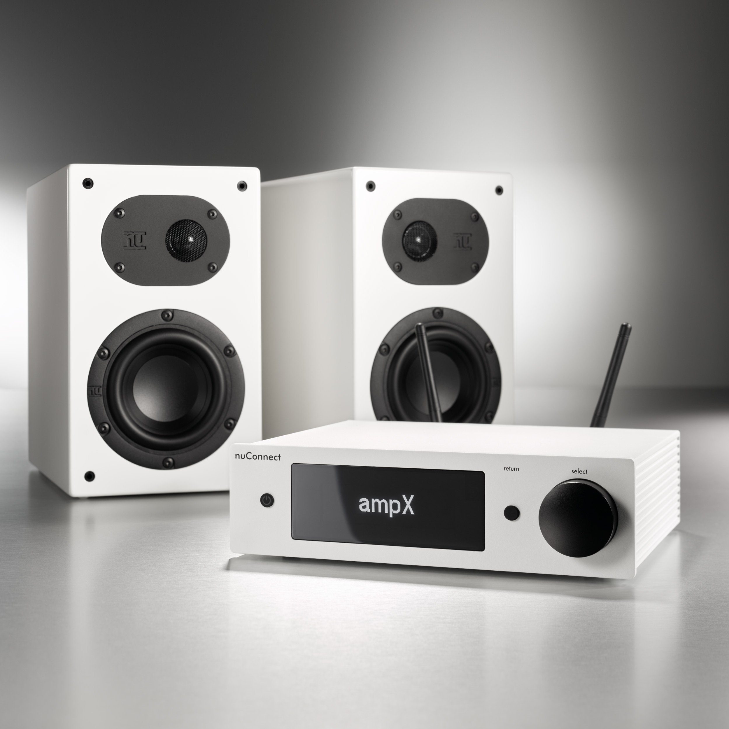 Nubert nuConnect ampX Calibration, 130 Weiß W, 2x Sound, Vollverstärker) (Wide Stereo X-Room Vollverstärker