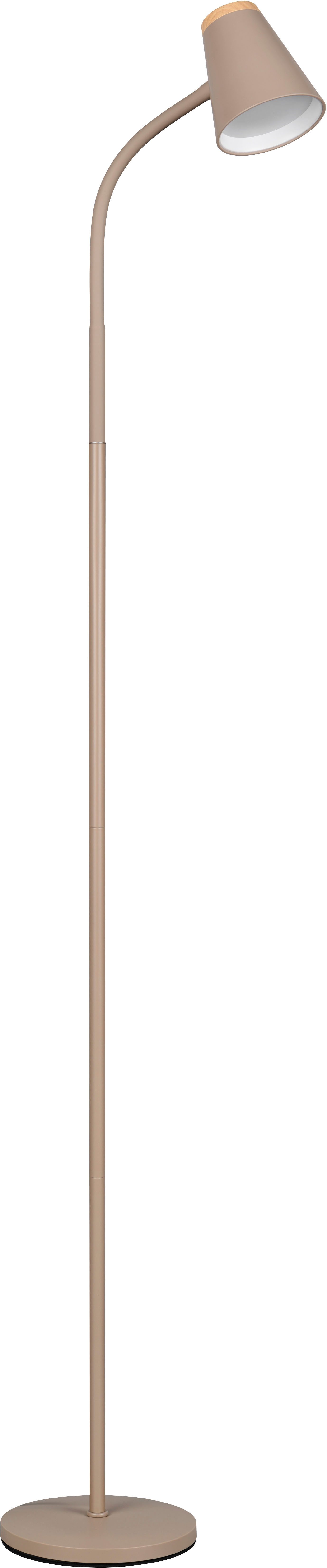 Reality Leuchten LED Stehlampe PONGO, LED Stehleuchte mit ON/OFF Kippschalter am Lampenschirm, 3000K, Ein-/Ausschalter, LED fest integriert, Warmweiß, verstellbarer Leuchtenkopf, Höhe 145 cm, Stehlampe Leselicht 500 Lumen