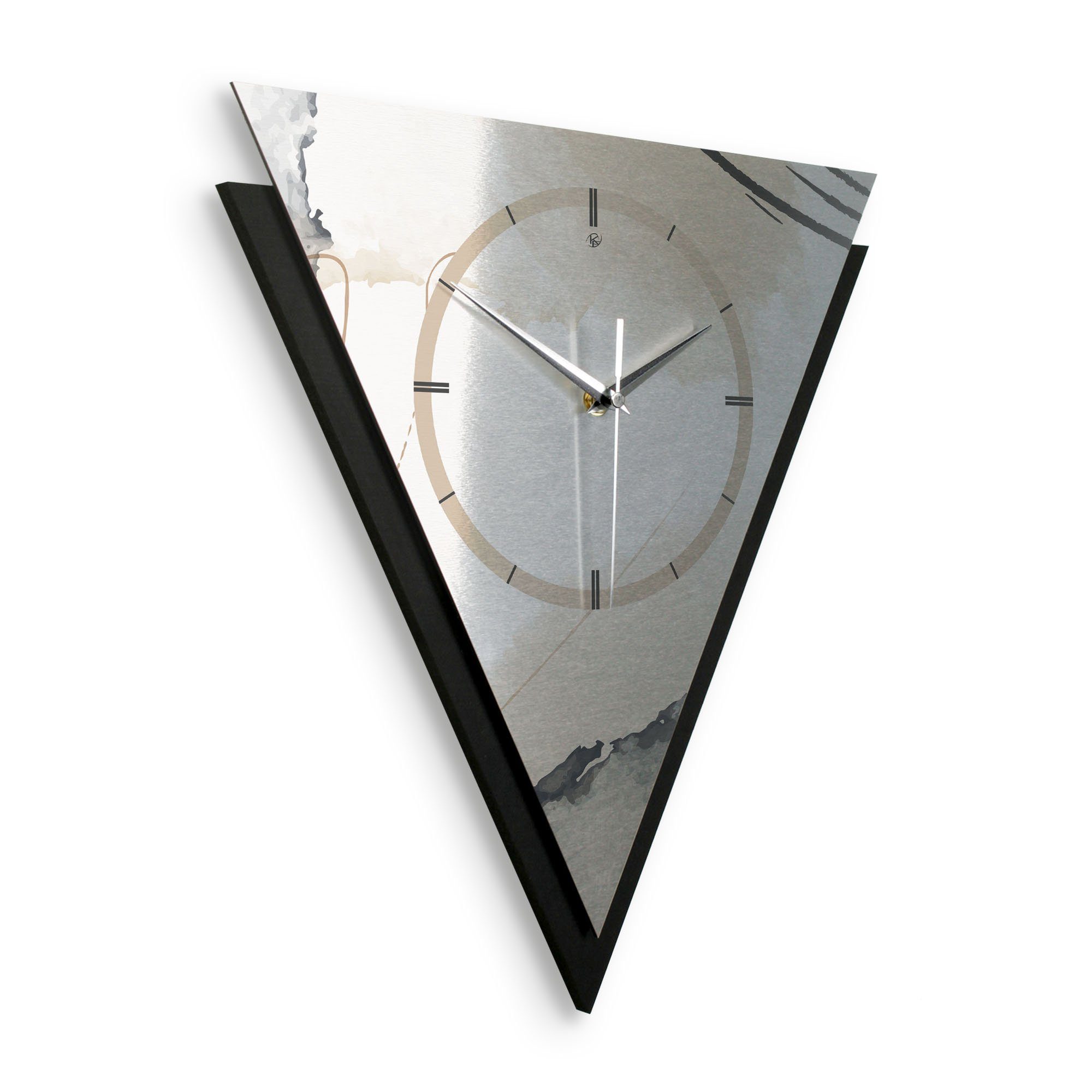 Kreative Feder Wanduhr Dreieckige 3D Designer-Wanduhr günstig online kaufen