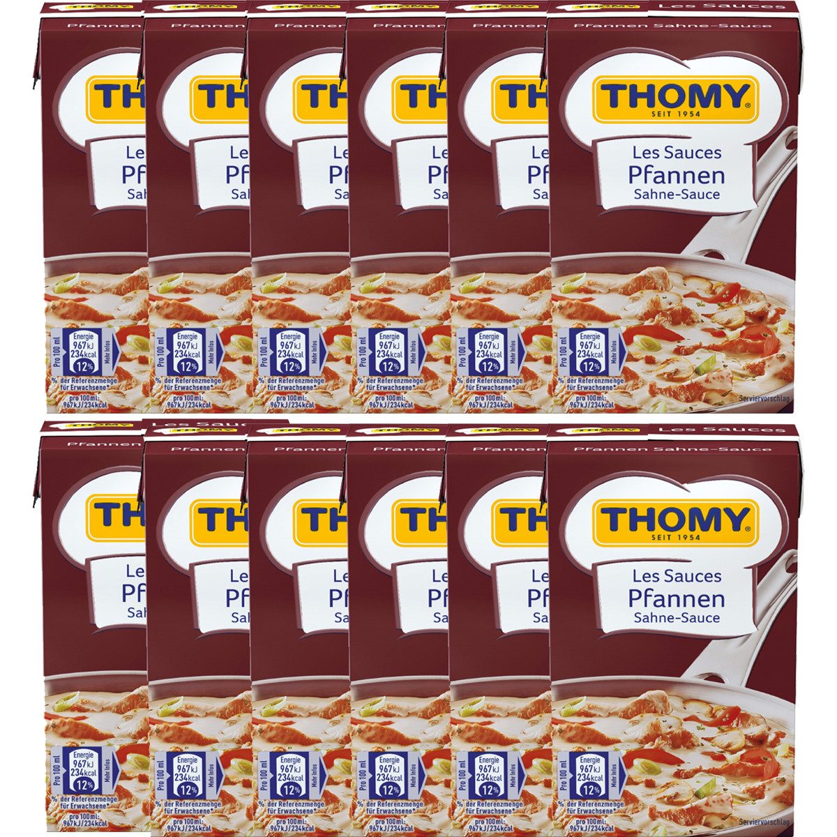 THOMY Saucen, Thomy Les Sauces Pfannen Sahne Sauce helle Fleischsoße 250ml 12er Pack