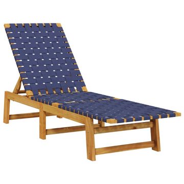 vidaXL Gartenliege Sonnenliegen 2 Stk. mit Tisch Dunkelblau Massivholz Akazie, 2 St.