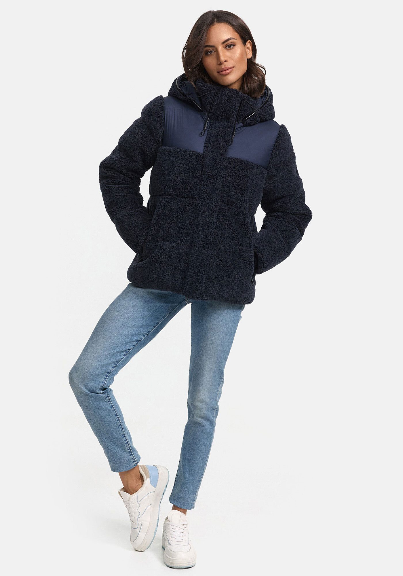 Marikoo Winterjacke Kaguraa warme Teddyfell Sherpa Jacke