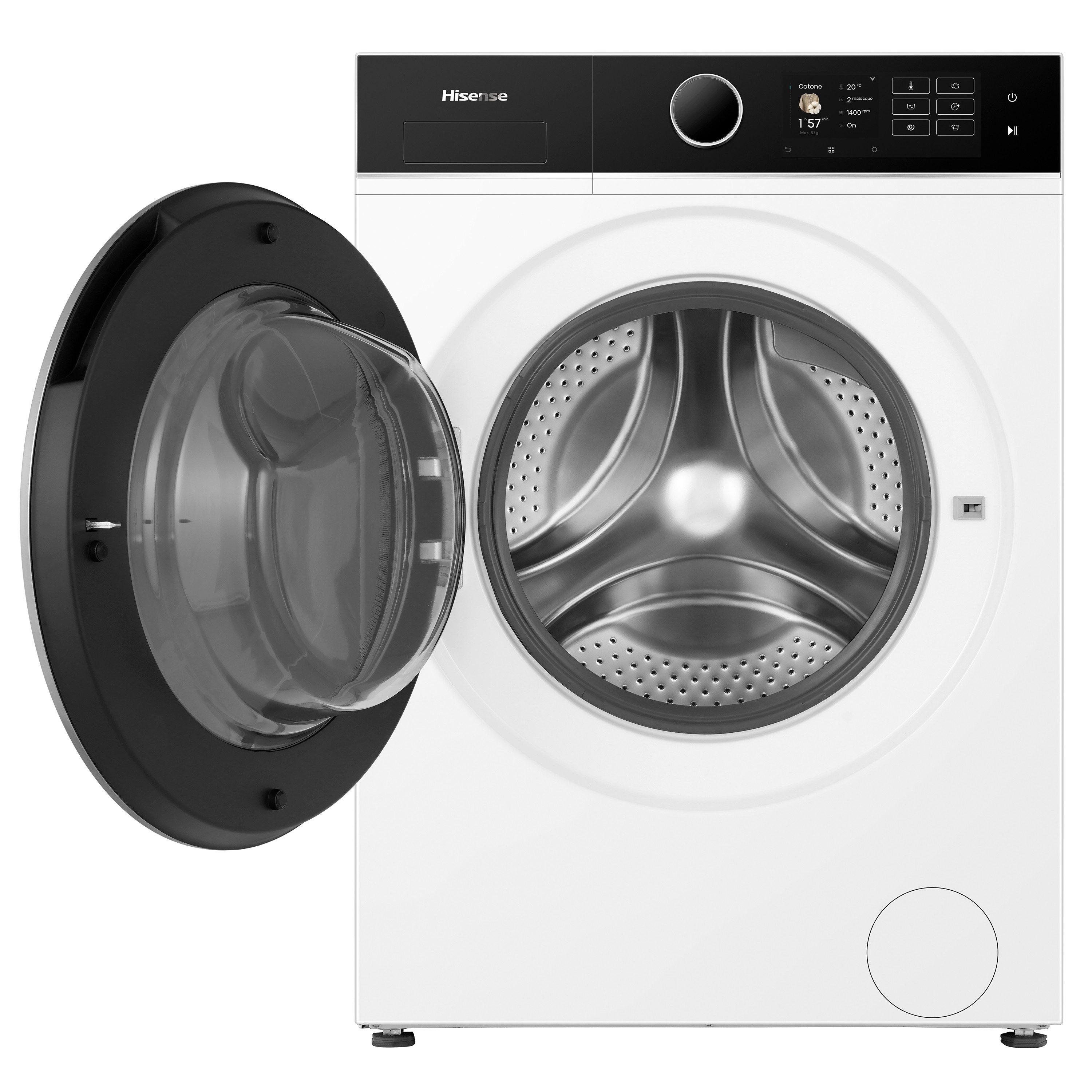 Hisense Waschmaschine WF5I8043BWF, 8 kg, 1400 U/min, Hygiene Steam