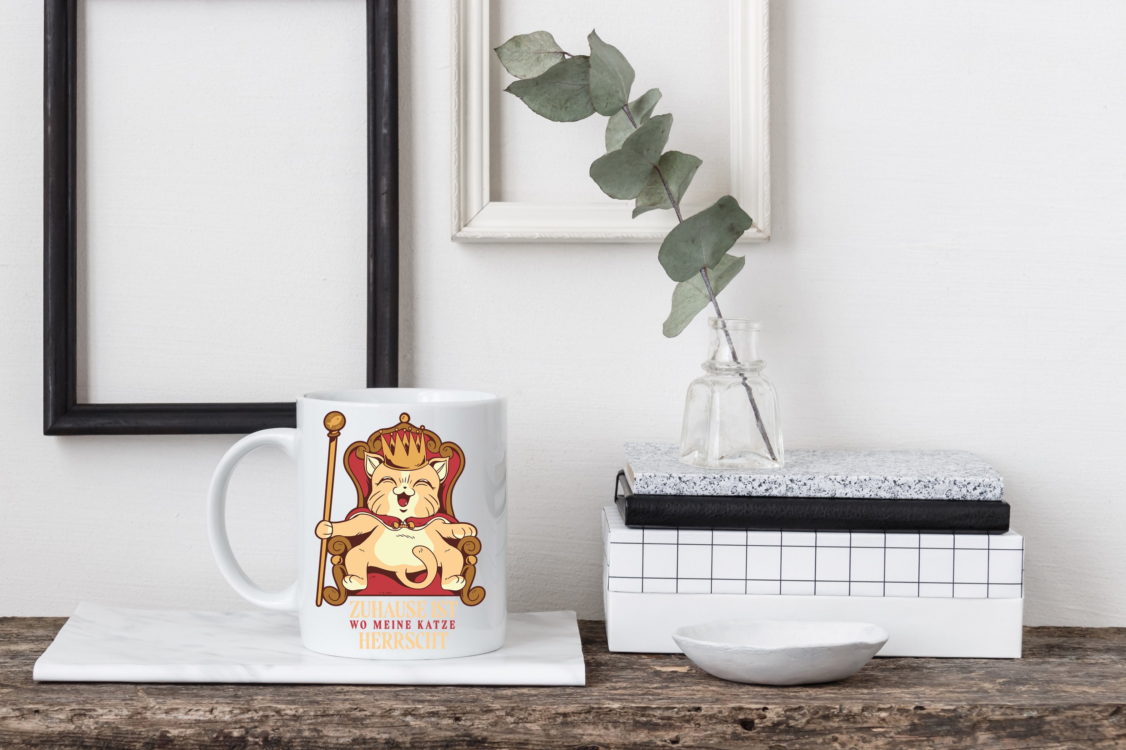 Keramik, Tasse Kaffeetasse Print Designz mit Cat Weiß süßem King Geschenk, Youth