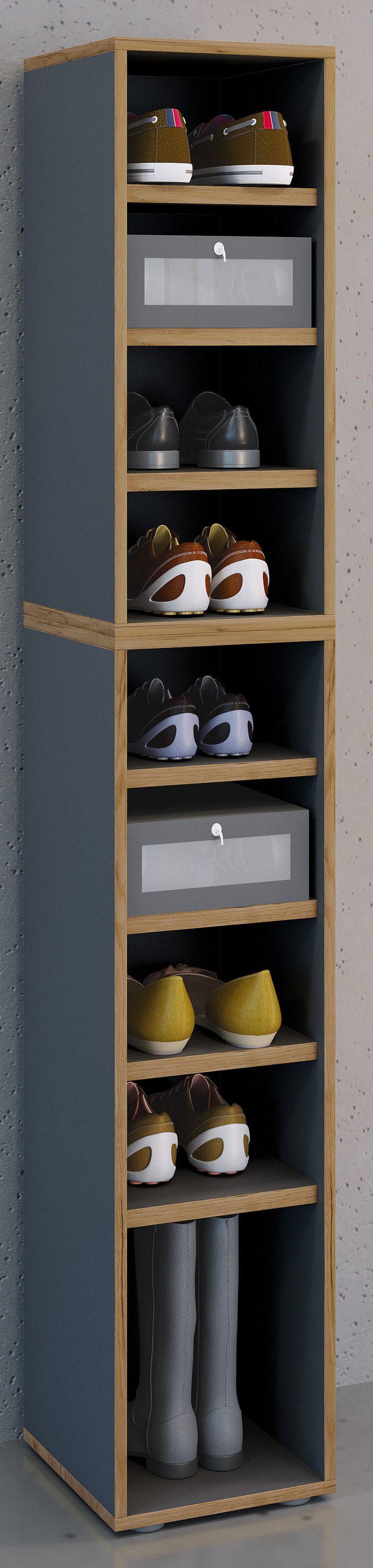 VCM Schuhregal Schuhschrank Salia H. 183 x B. 30 x T. 33 cm