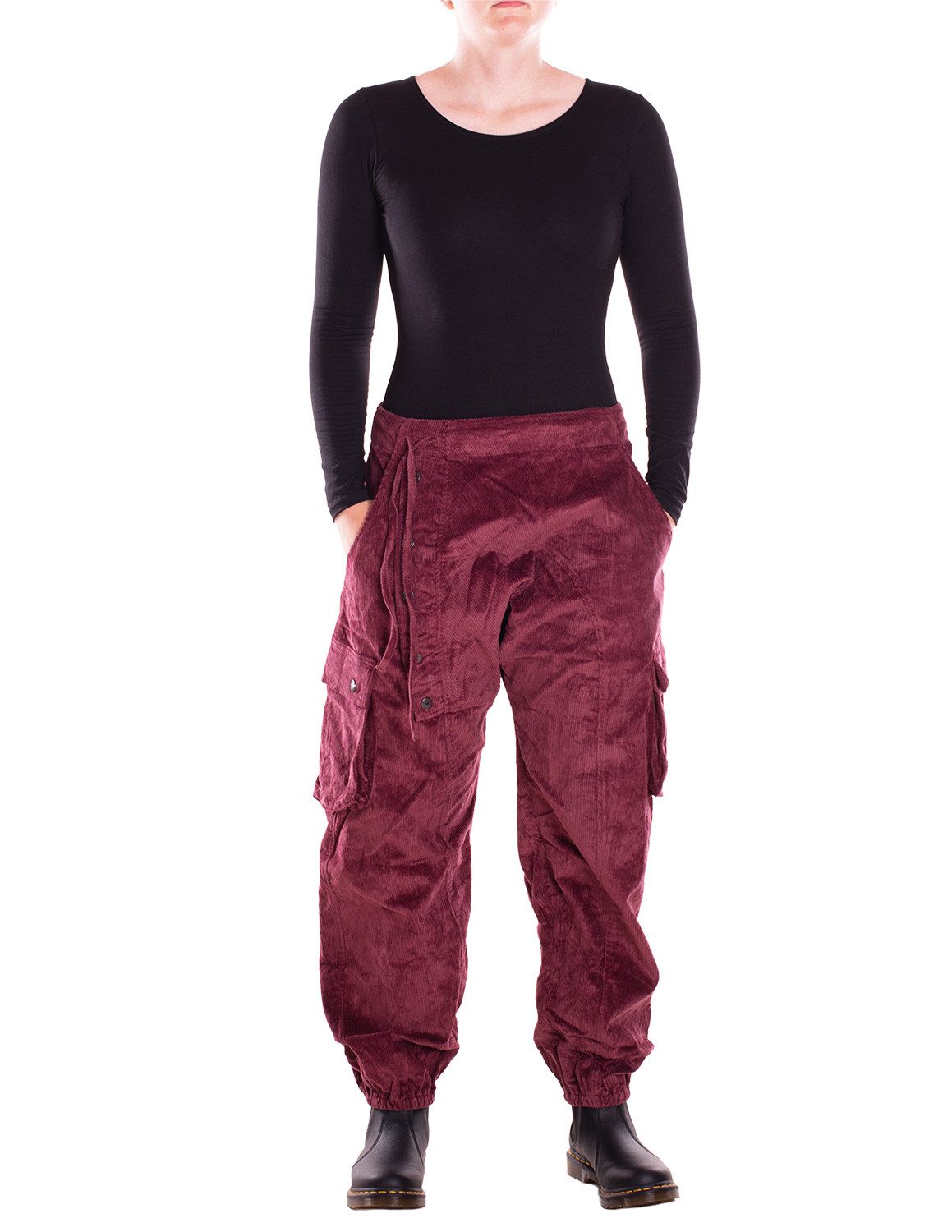 Vishes Cordhose Vishes Cordhose Haremshose warm mit Band und Knöpfe Ethno, Goa, Festival Style – Bild 4 von 4