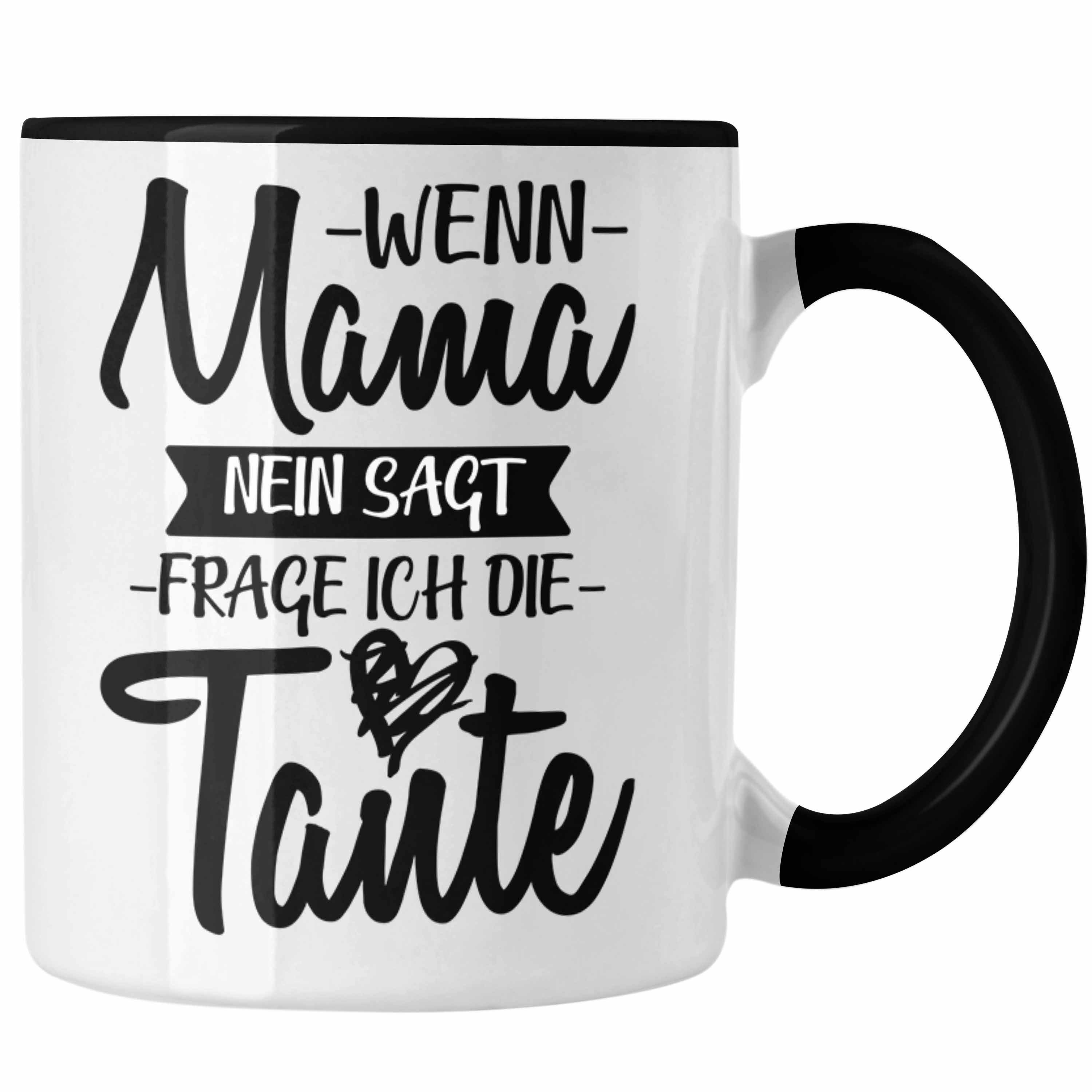 Trendation Tasse Trendation - Tasse für Neffen Neffin von Tante Geschenk Lustige Geschenkidee Schwarz | Teetassen