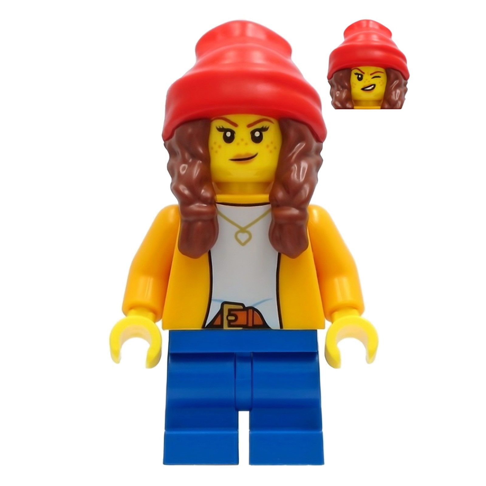 LEGO® LEGO Minifigur Girl - Bright Light Orange Jacket, Blue (cty1235) Spielbausteine