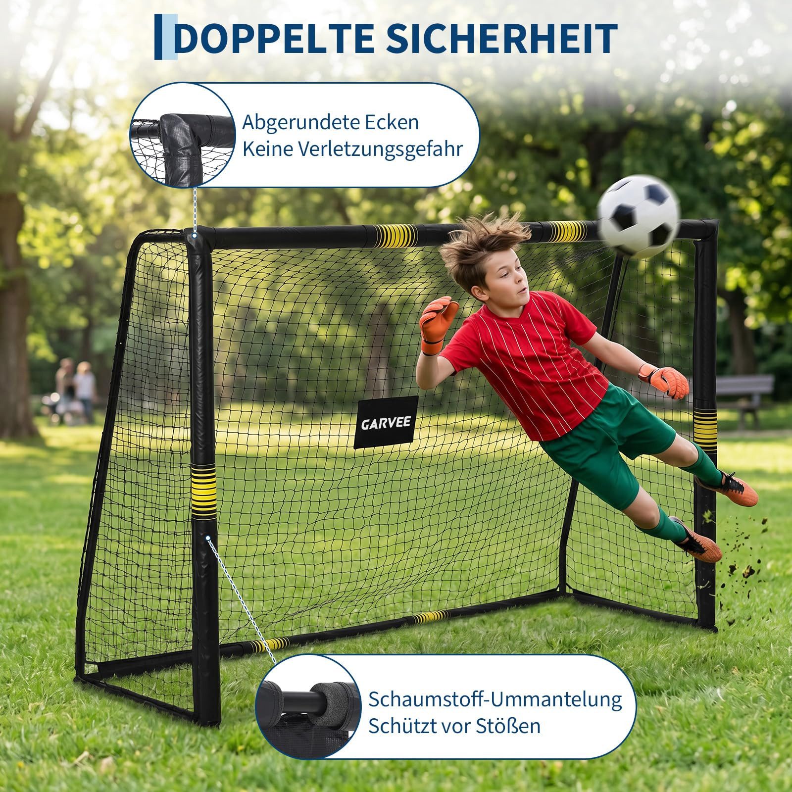 GarveeMore Fußballtor Fußballtor Für Garten Kinder 180/240/300cm Fussballtor Outdoor