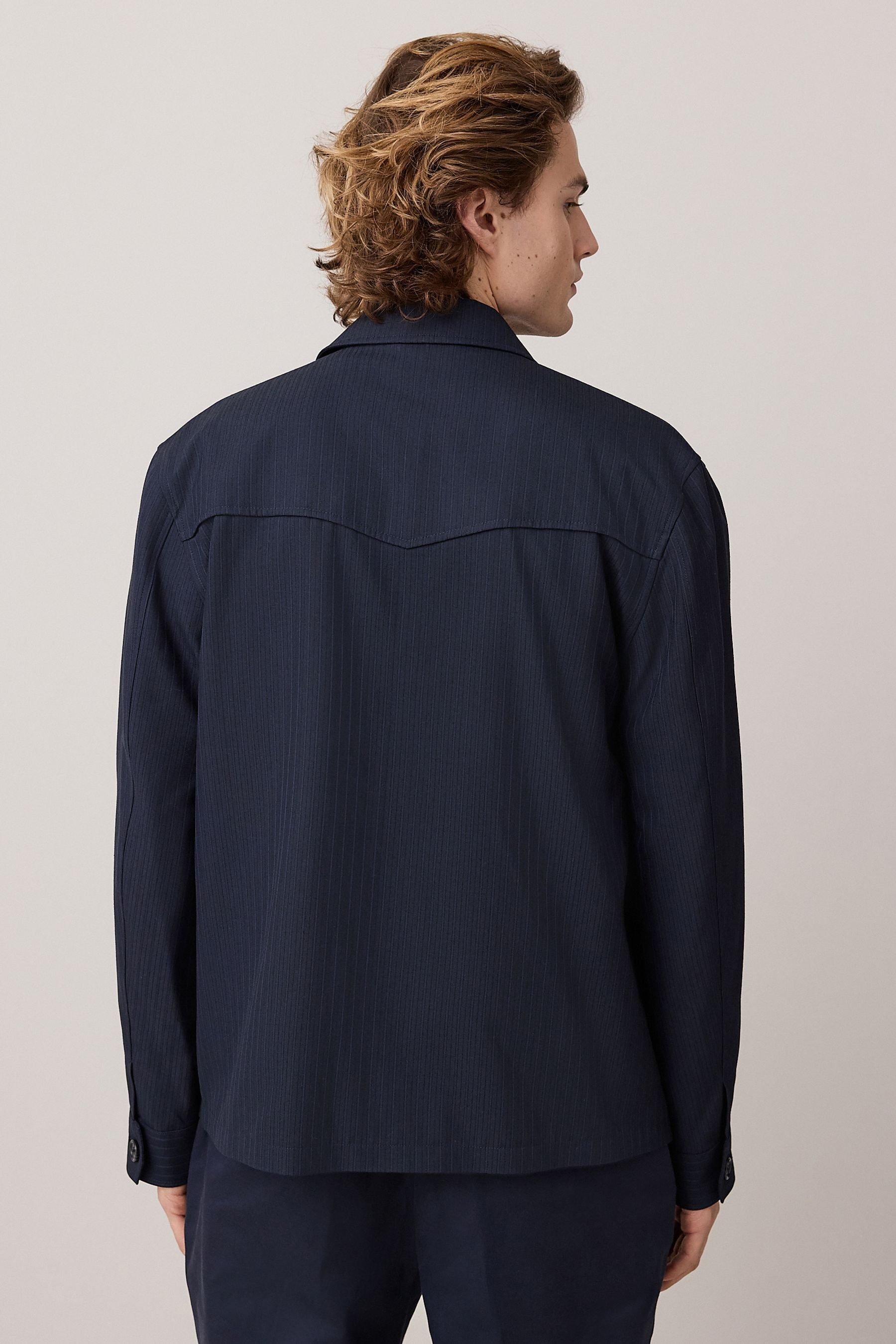 Next Sakko Gestreifte Anzug-Hemdjacke (1-tlg) günstig online kaufen