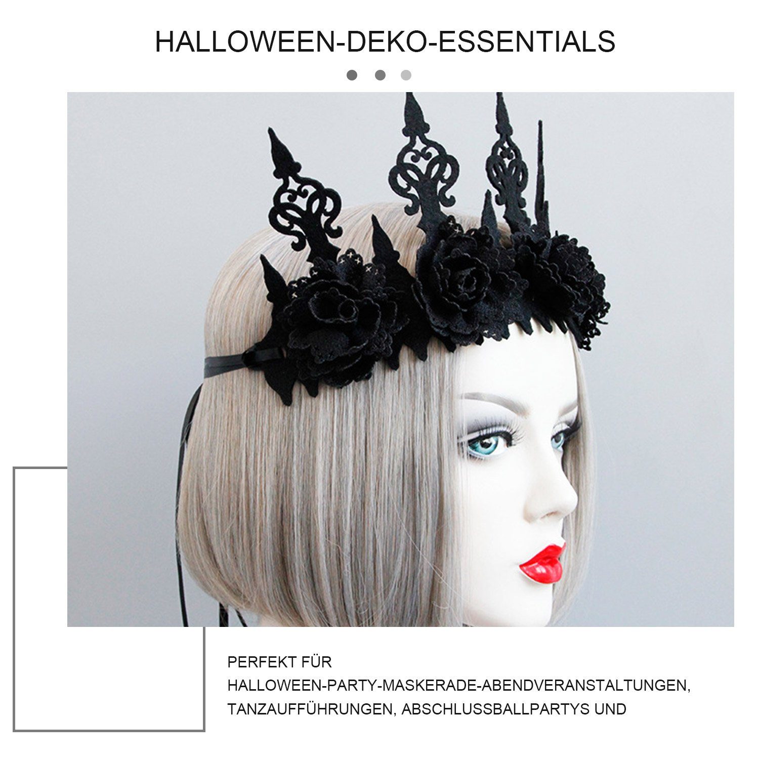 MAGICSHE Halloween für Mädchen Krone und Schwarze Diadem Teufelshaar passend (1-tlg), Frauen Haarzubehör mit Party Band