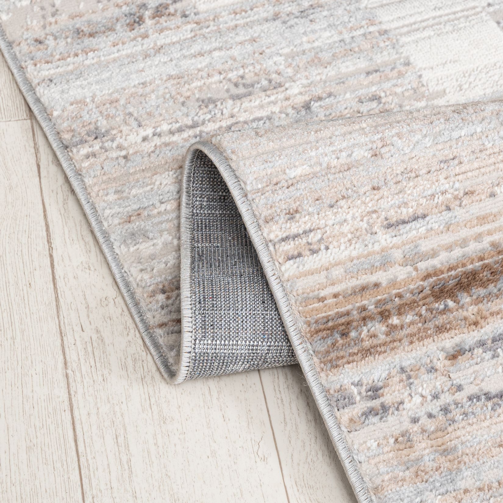 Mazovia Läufer Modern Abstrakt Beige Creme Flur, Schlafzimmer, Diele, Fußbodenheizung – Bild 4 von 5