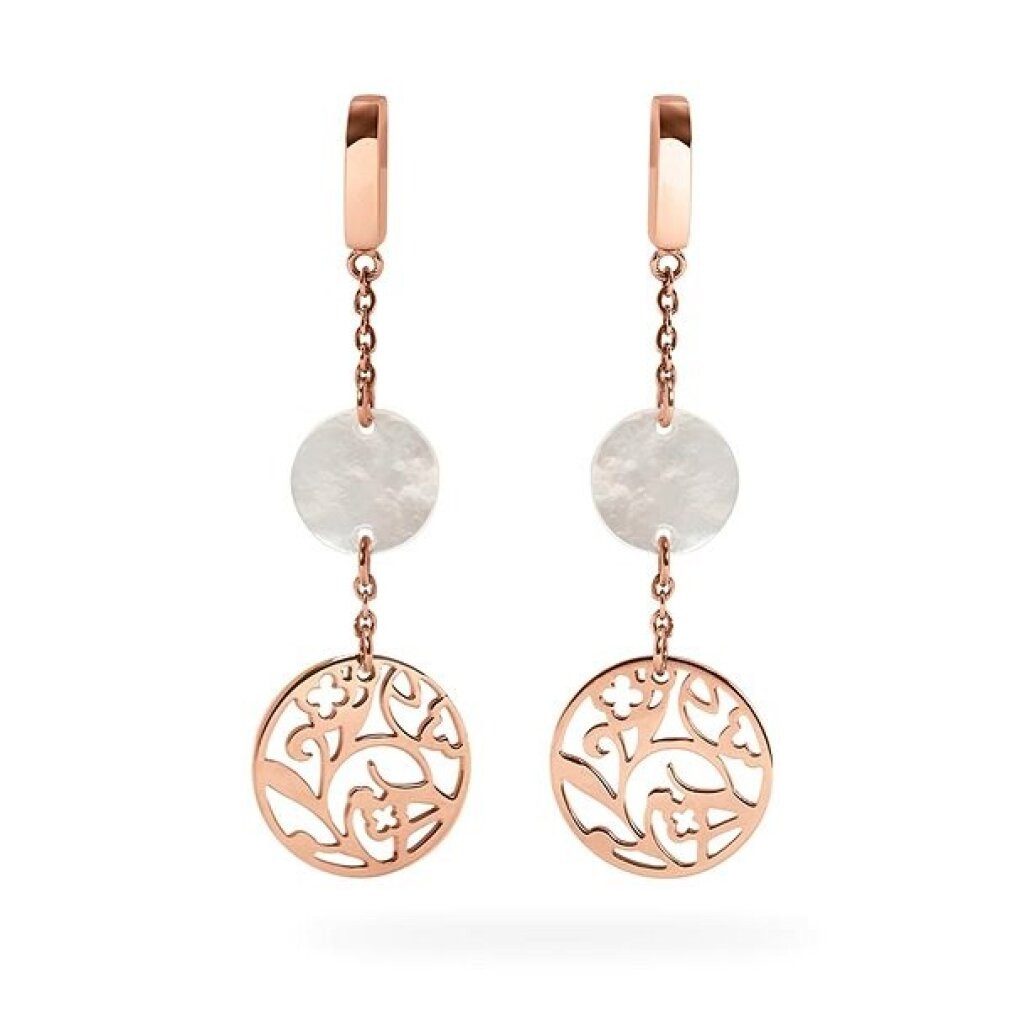 Pierre Lannier Ohrring-Set Dlouhé bronzové náunice s perletí Eolia BJ03A2491