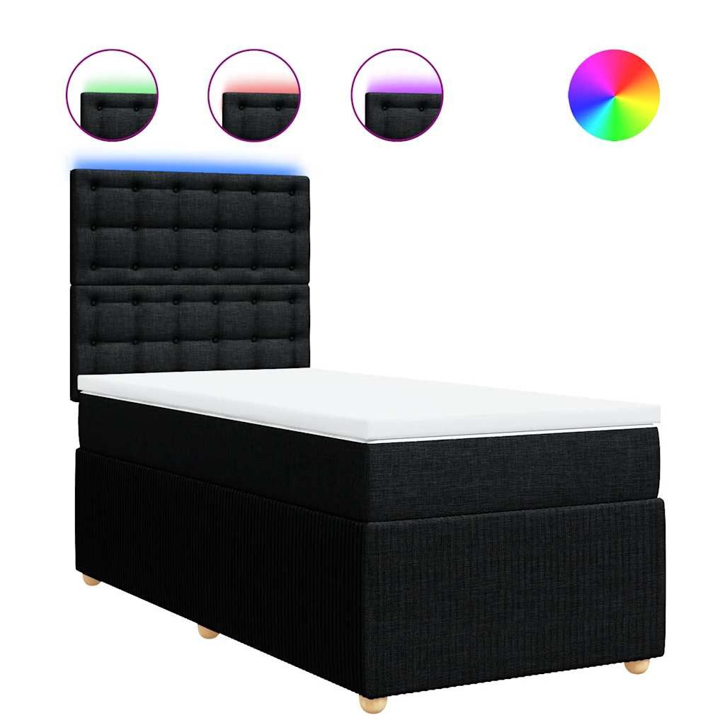 vidaXL Bett Boxspringbett mit Matratze Schwarz günstig online kaufen