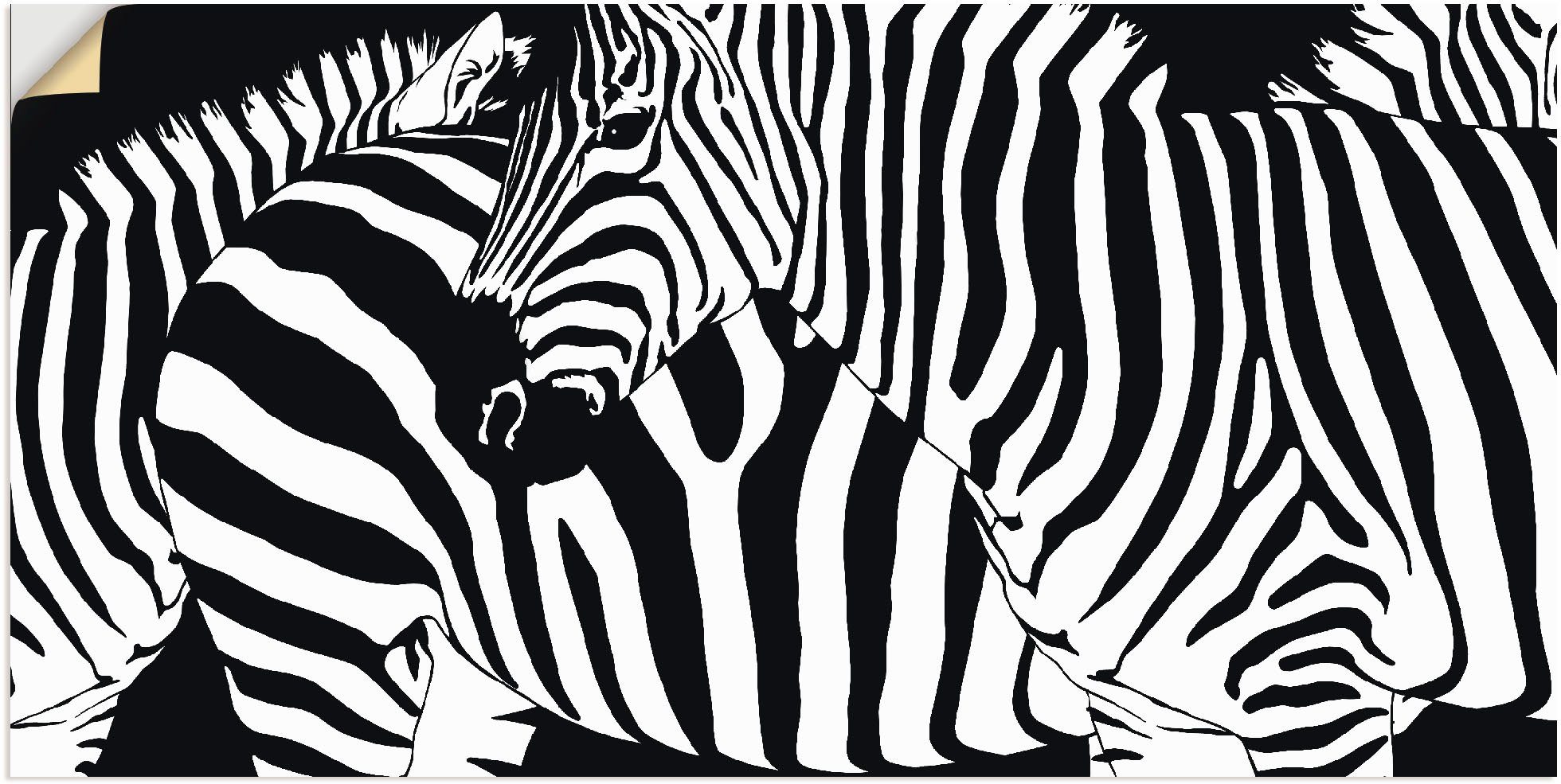 Zebrastreifen, Größen in Wandbild Wildtiere oder Wandaufkleber als Leinwandbild, Artland Poster versch. St), (1