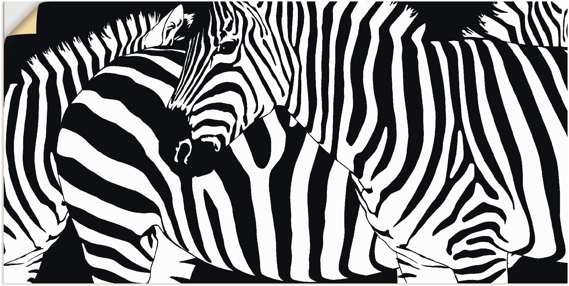 Artland Wandbild Zebrastreifen, Wildtiere (1 St), als Leinwandbild,  Wandaufkleber oder Poster in versch. Größen