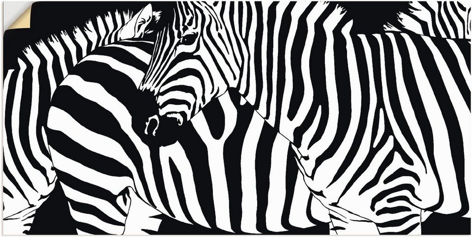 Artland Wandbild Zebrastreifen, Wildtiere (1 St), als Leinwandbild,  Wandaufkleber oder Poster in versch. Größen