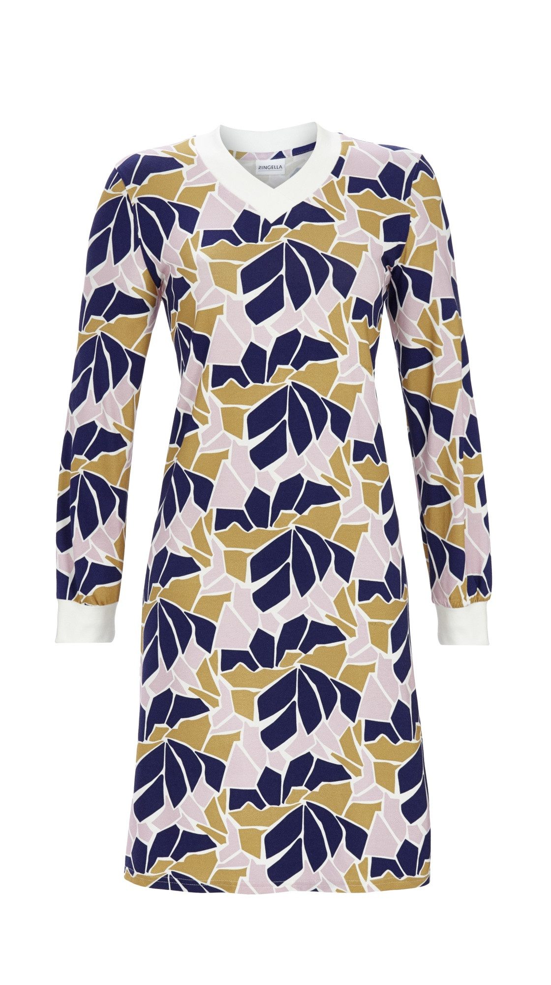 Ringella Nachthemd im Abstraktdessin und mit weichen Strickbündchen aus 100 günstig online kaufen