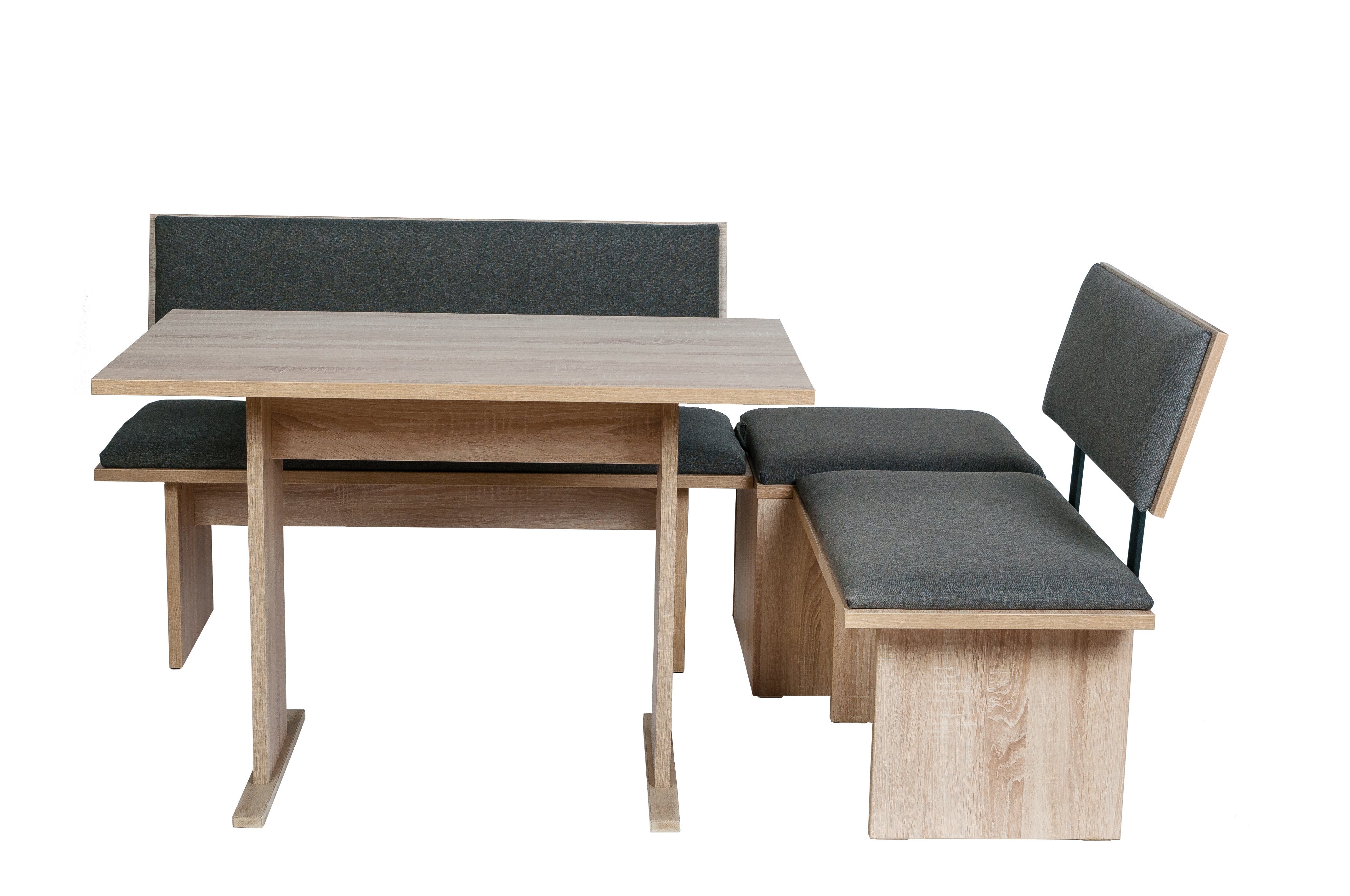 kundler home Eckbankgruppe Sitzbank, Eckbank, L:182 R:142 cm Seitenlänge tauschbar, (4-er Set), bestehend aus 2 Sitzbänken, Truhe und Tisch