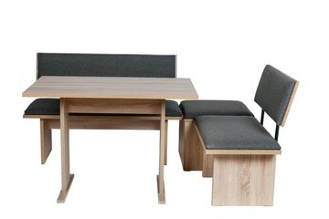 kundler home Essgruppe Sitzbank, Eckbank, L:182 R:142 cm tauschbar, Tisch Set 4-tlg.