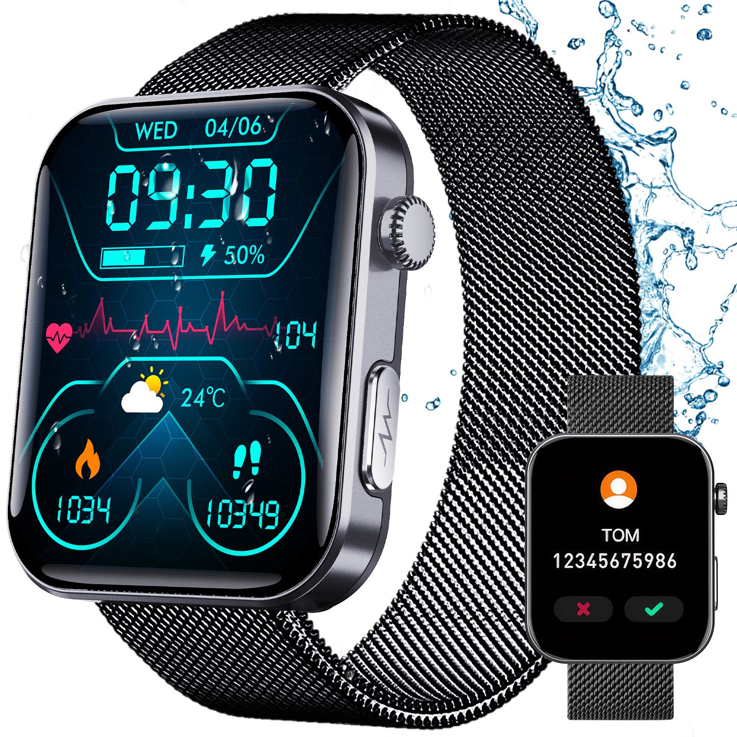 Smartwatch Fitness Tracker uhr mit Anruffunktion Smartwatch