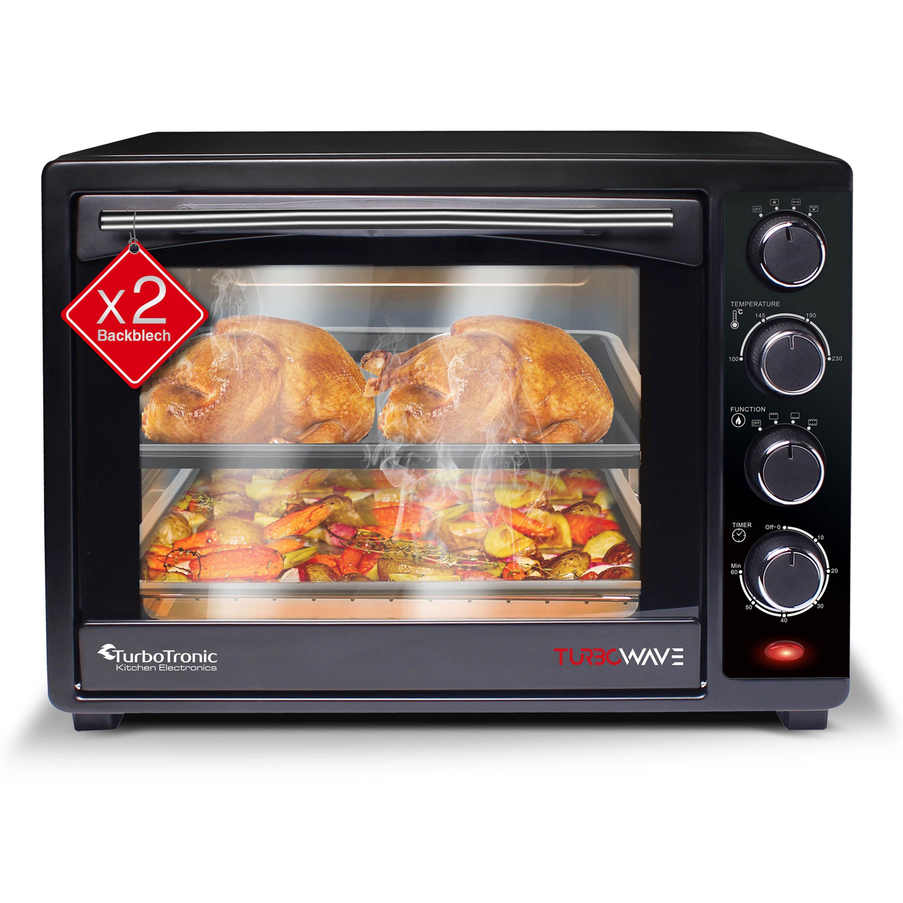 TurboTronic by ZLine Minibackofen MiniBackofen (35L), Umluft & Doppelverglasung, schwarz