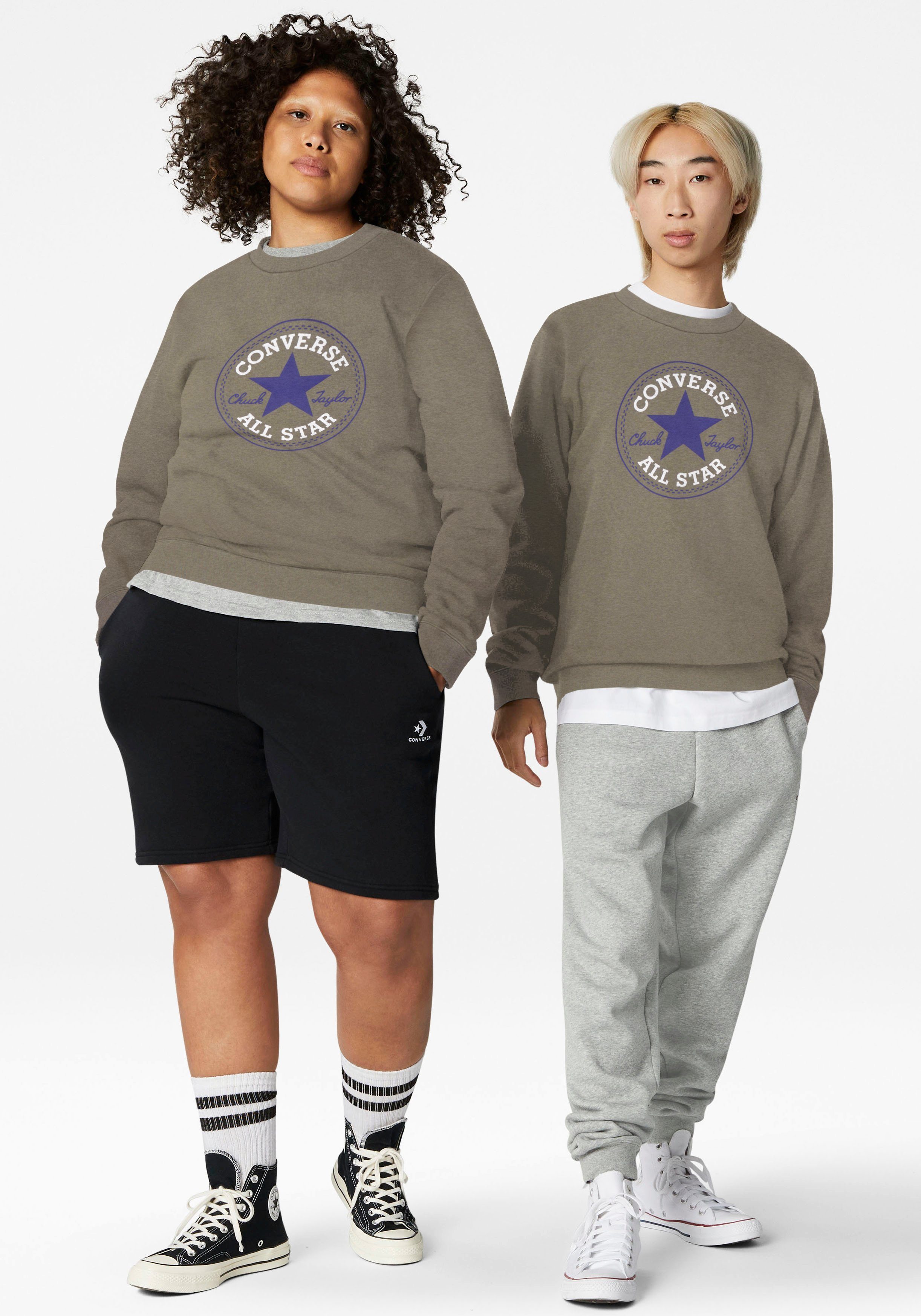 Converse Sweatshirt UNISEX ALL STAR PATCH BRUSHED BACK olive | Sweatshirts