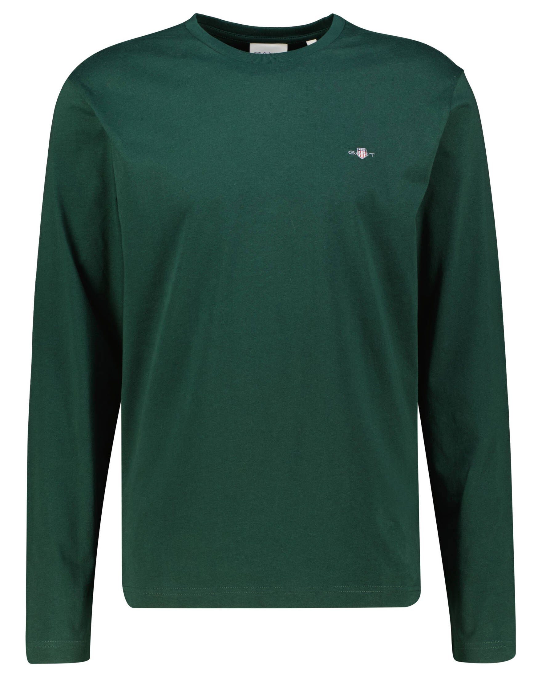 Langarmshirt T-Shirt grün Herren (1-tlg) Gant SHIELD (43)