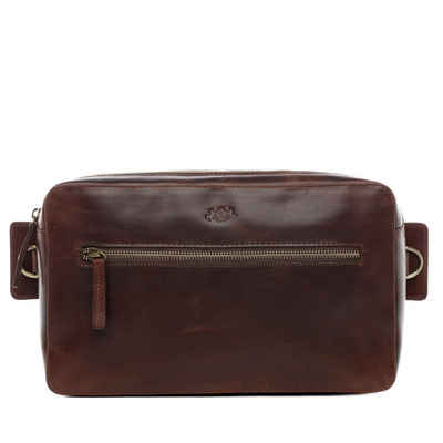 SID & VAIN Bauchtasche »OSCAR«, Umhängetasche echt Leder Unisex, Umhängetasche braun-cognac