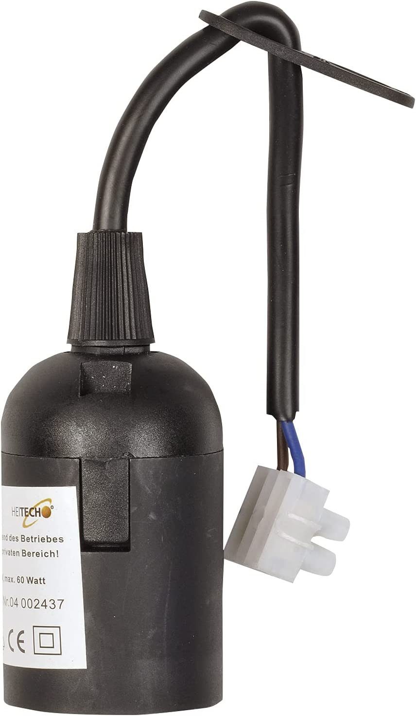 W max. Lampen Kabel 60 Fassung mit schwarz mit - Lampenfassung Lampenfassung HEITECH E27
