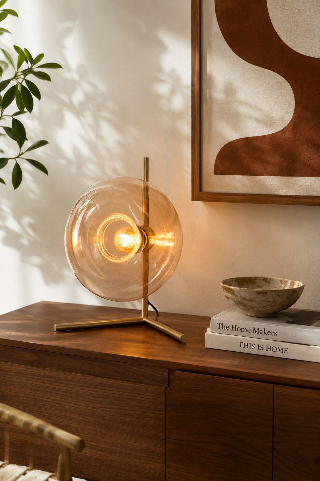 Vintagehaus Tischleuchte Retro Tischlampe El Sol Metall Glas