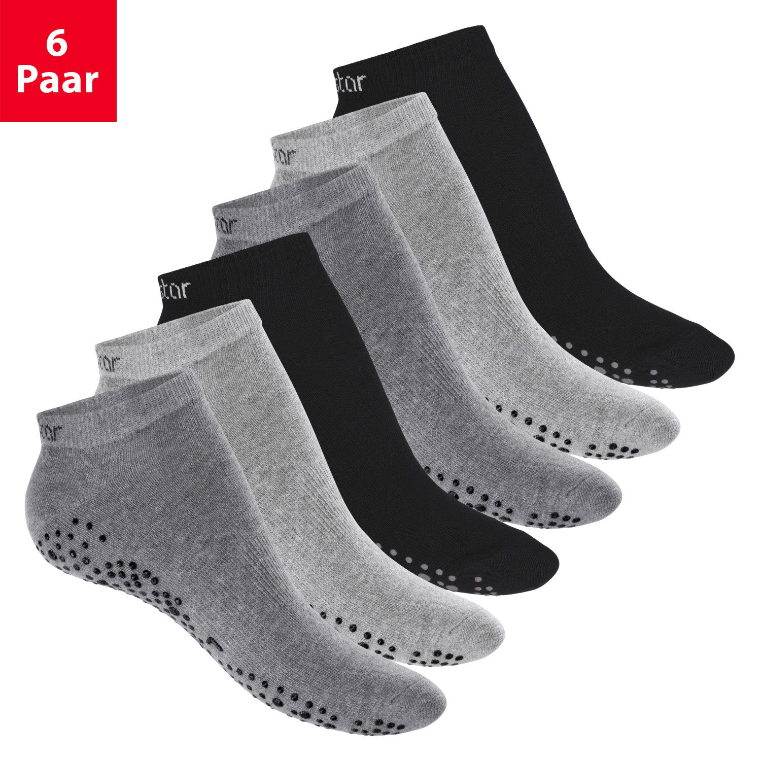 celodoro Sportsocken Damen Pilates & Yoga Sneaker Socken mit ABS (6 Paar) günstig online kaufen