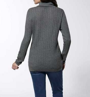 creation L Rollkragenpullover CRéATION L PREMIUM Damen Merino-Kaschmir-Rollkragenpullover, grau