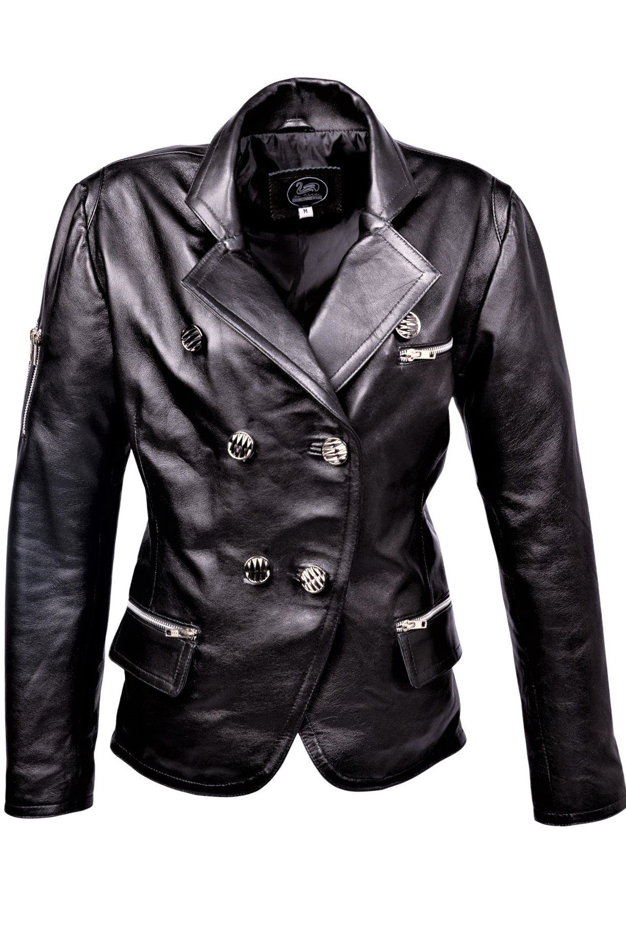 Be Noble Lederblazer Augsburg Schicker taillierter Lederblazer mit stylischen aufgesetzten Taschen