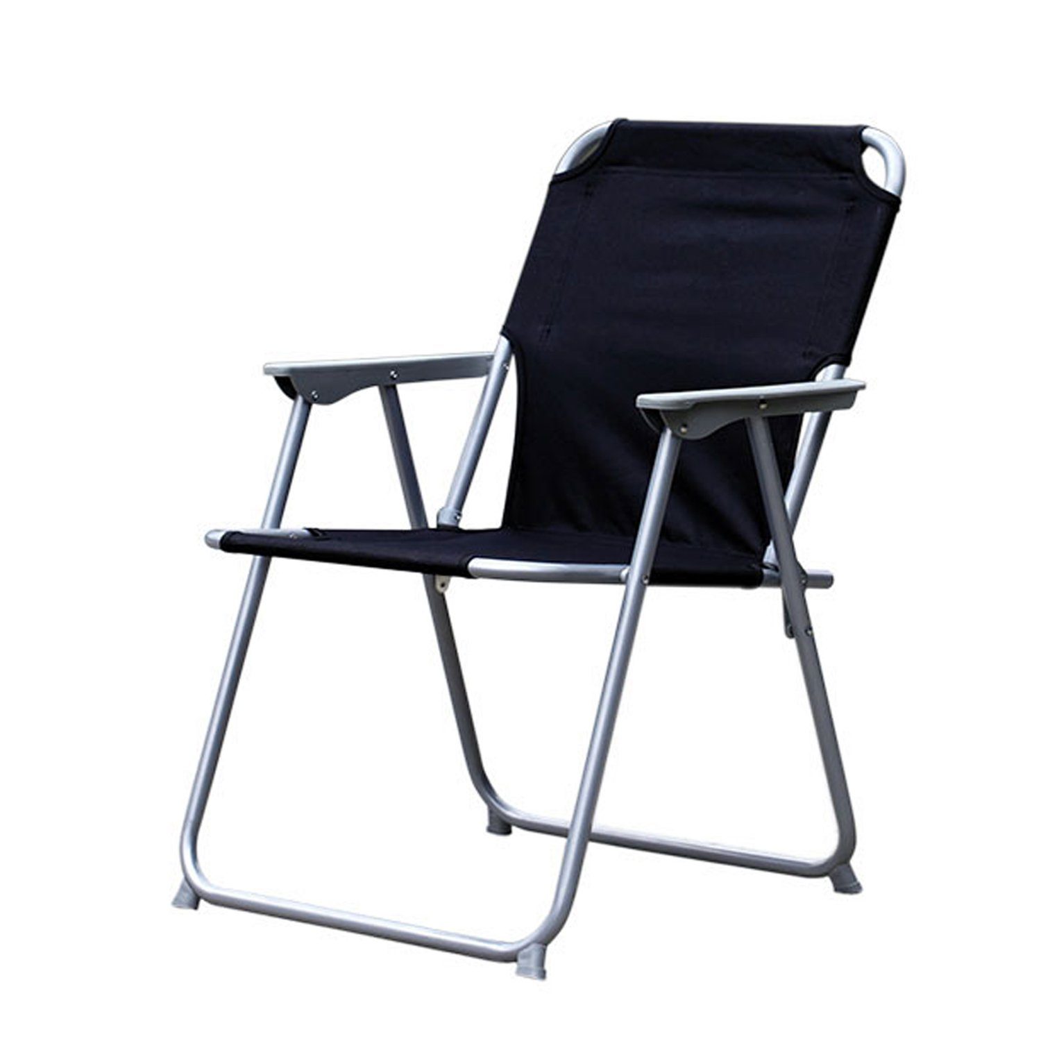 Mojawo Klappstuhl Camping - Klappstuhl Gartenstuhl Stoff Oxfort Metall Schwarz – Bild 2 von 3