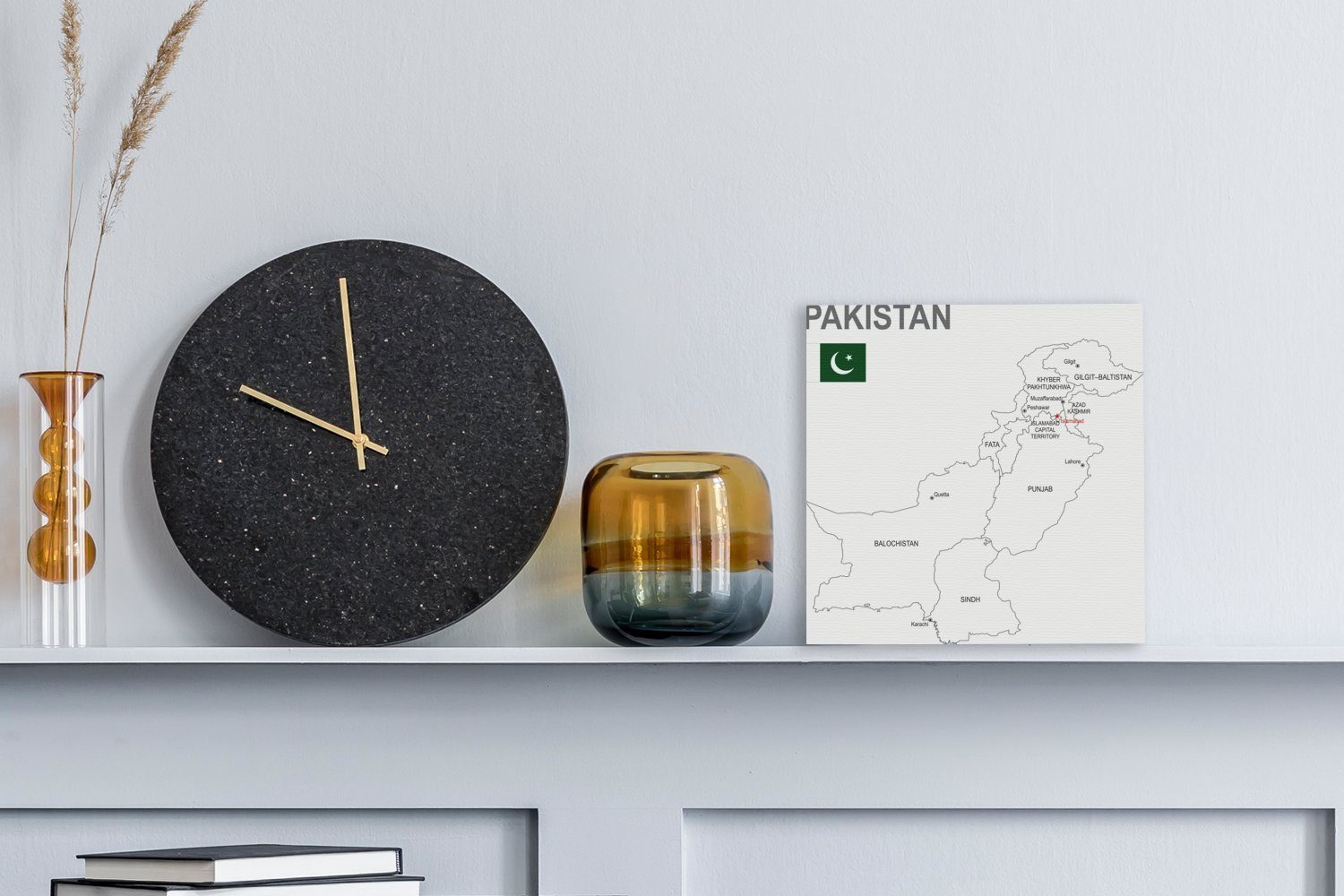 OneMillionCanvasses® Leinwandbild Provinzen, Illustration Leinwand Bilder St), von Schlafzimmer für (1 Wohnzimmer und Pakistan seinen