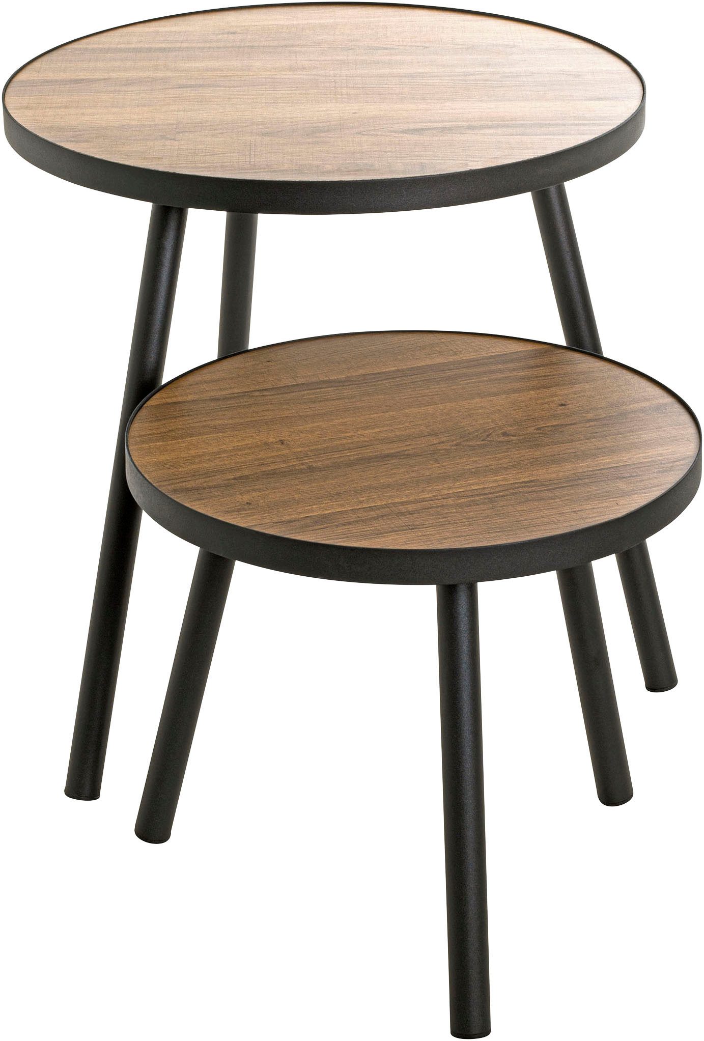 HAKU Beistelltisch Sofatisch, Wohnzimmertisch (1-St), rund - aus MDF Braun - Ø/H 40/36 cm