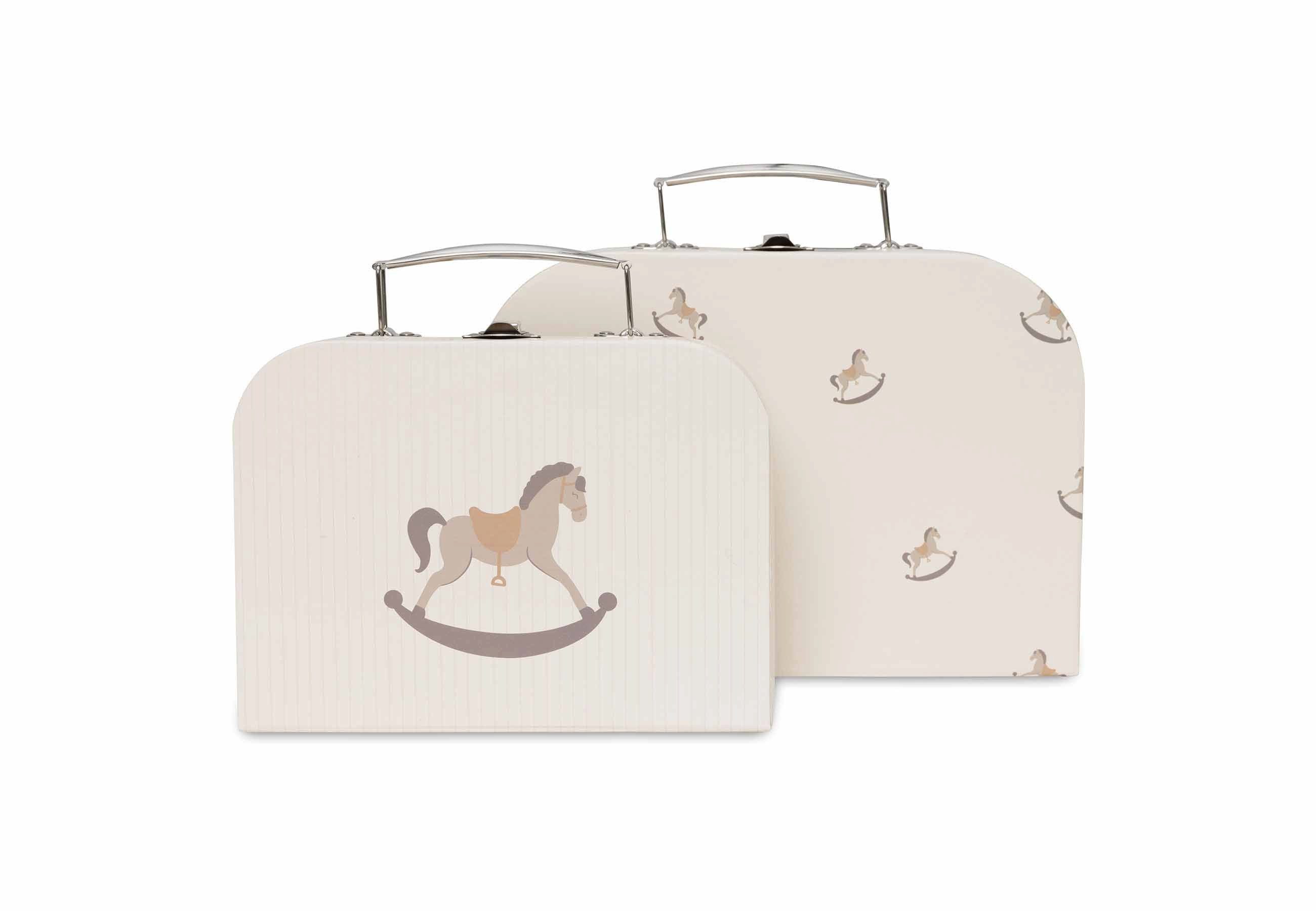 Jollein Aufbewahrungsbox Spielkoffer Set Nostalgic Ride aus stabiler Pappe, Kinderkoffer 2erSet