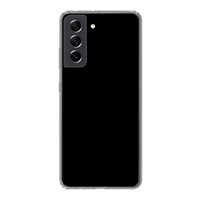 MuchoWow Handyhülle Schwarz - Muster - Innen - Massiv - Schwarz - Dunkel Phone Case Handyhülle Samsung Galaxy S21 FE Silikon Schutzhülle