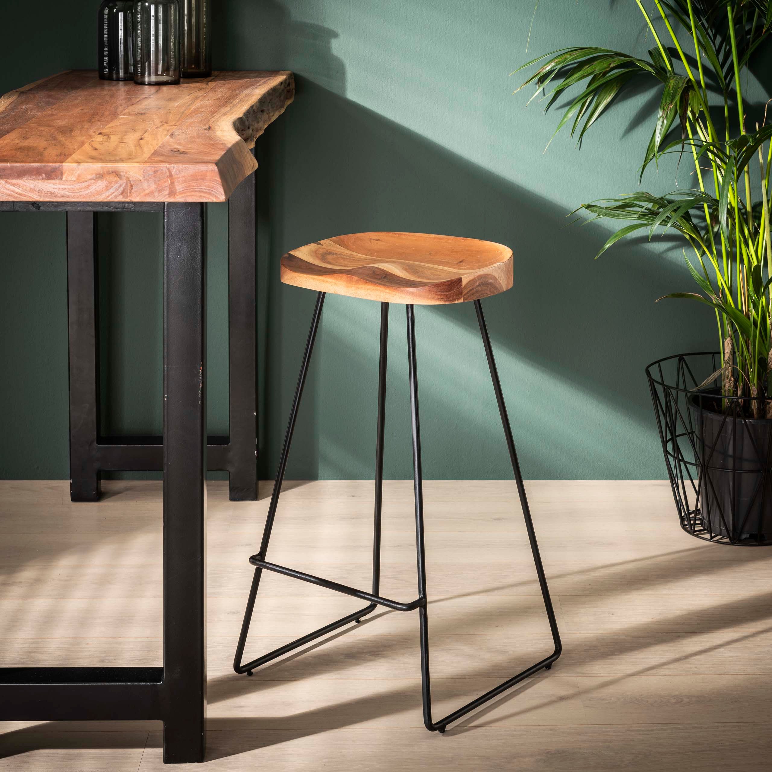 Sitheim-Europe Barhocker Barstuhl Wooden Seat 4-er Pack / Massiv Akazie (4er Set, 4er Set)