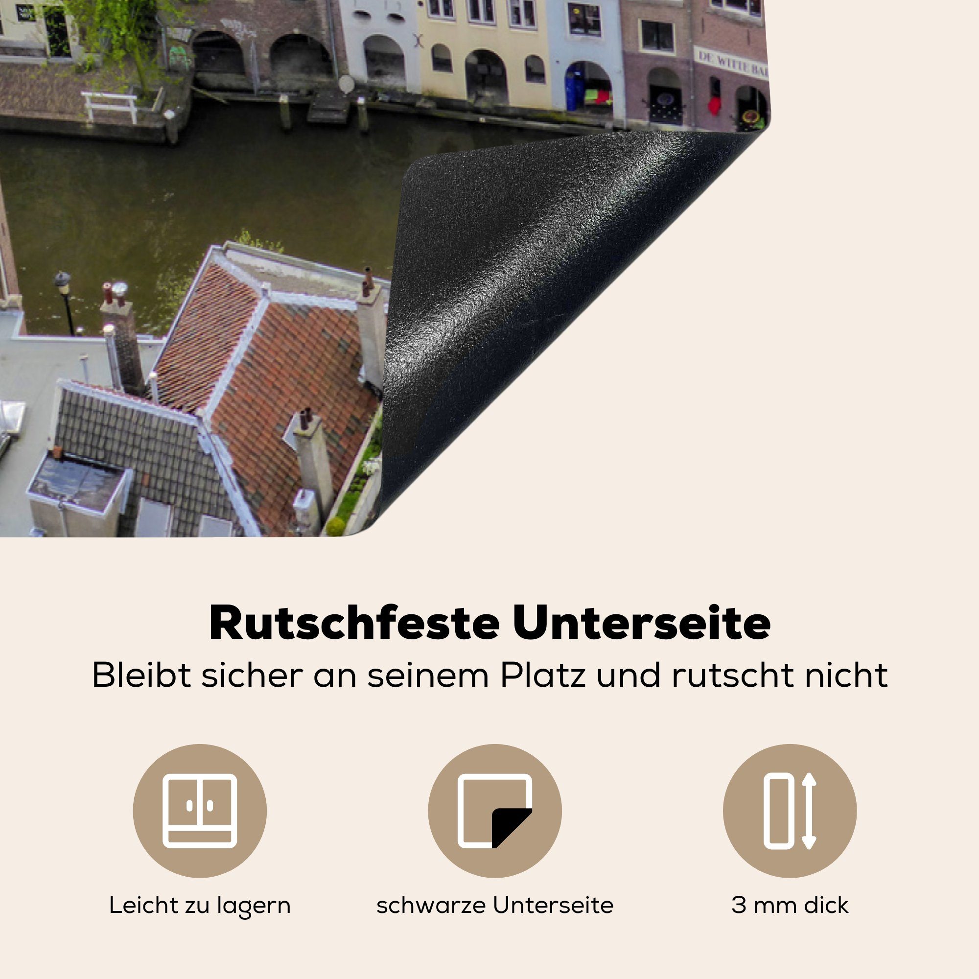 - MuchoWow Architektur, Herdblende-/Abdeckplatte tlg), (1 83x51 küche cm, Arbeitsplatte Ceranfeldabdeckung, für Himmel - Utrecht Vinyl,