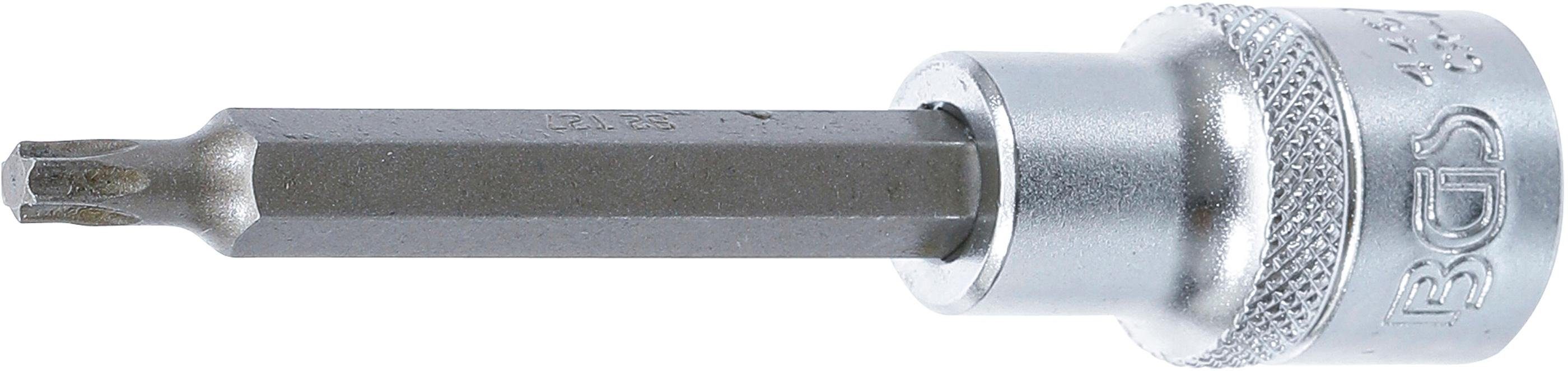 BGS technic Bit-Schraubendreher Bit-Einsatz, Länge 100 mm, Antrieb Innenvierkant 12,5 mm (1/2), T-Profil (für Torx) T27