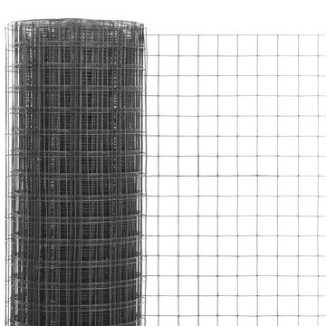 vidaXL Gartentor Drahtzaun Stahl mit PVC-Beschichtung 25x1,5 m Grau