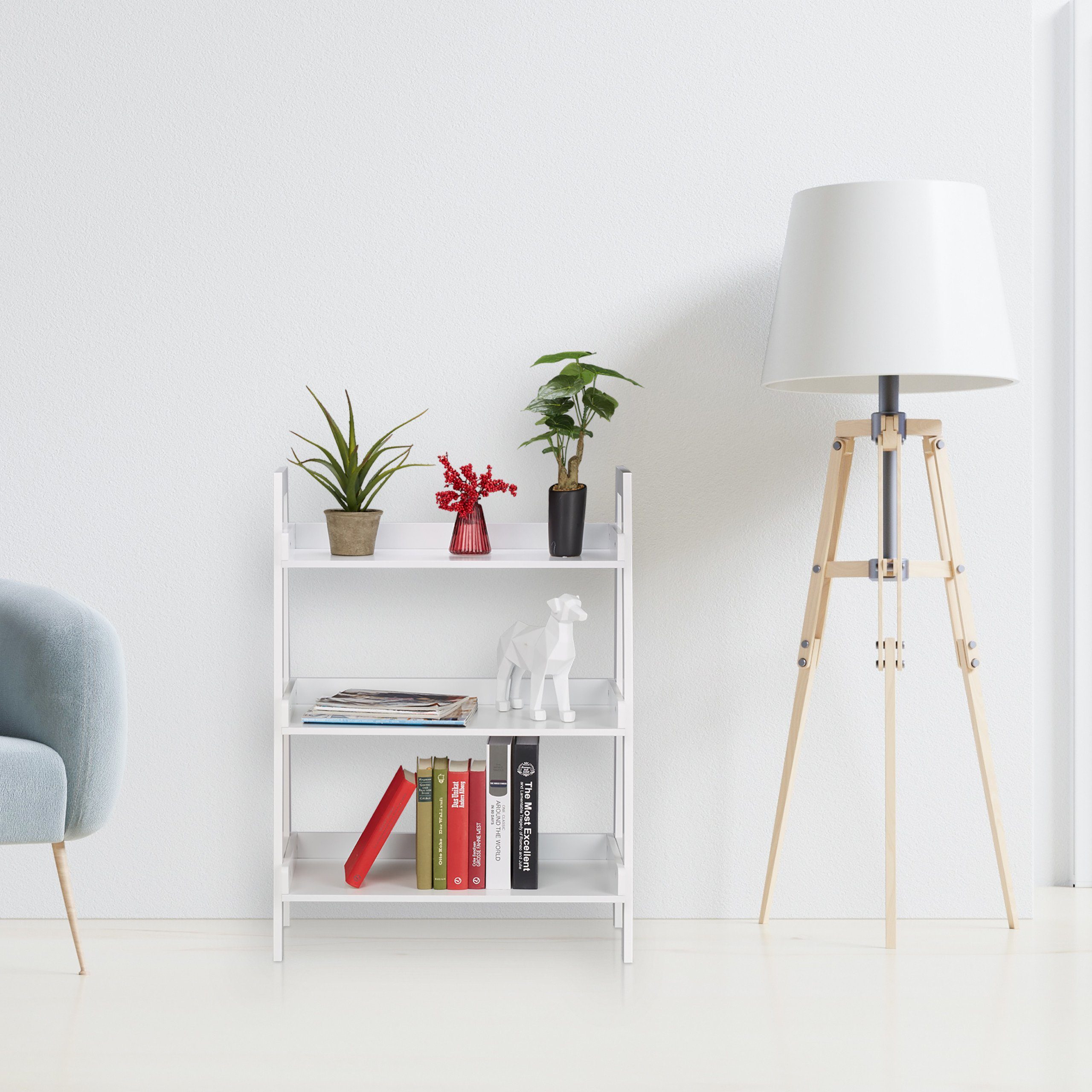 relaxdays Standregal weiß 3 Ebene günstig online kaufen