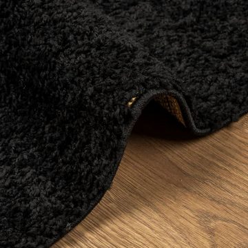 Teppich Shaggy-Teppich PAMPLONA Hochflor Modern Schwarz 60x110 cm, vidaXL, Höhe: 0 mm