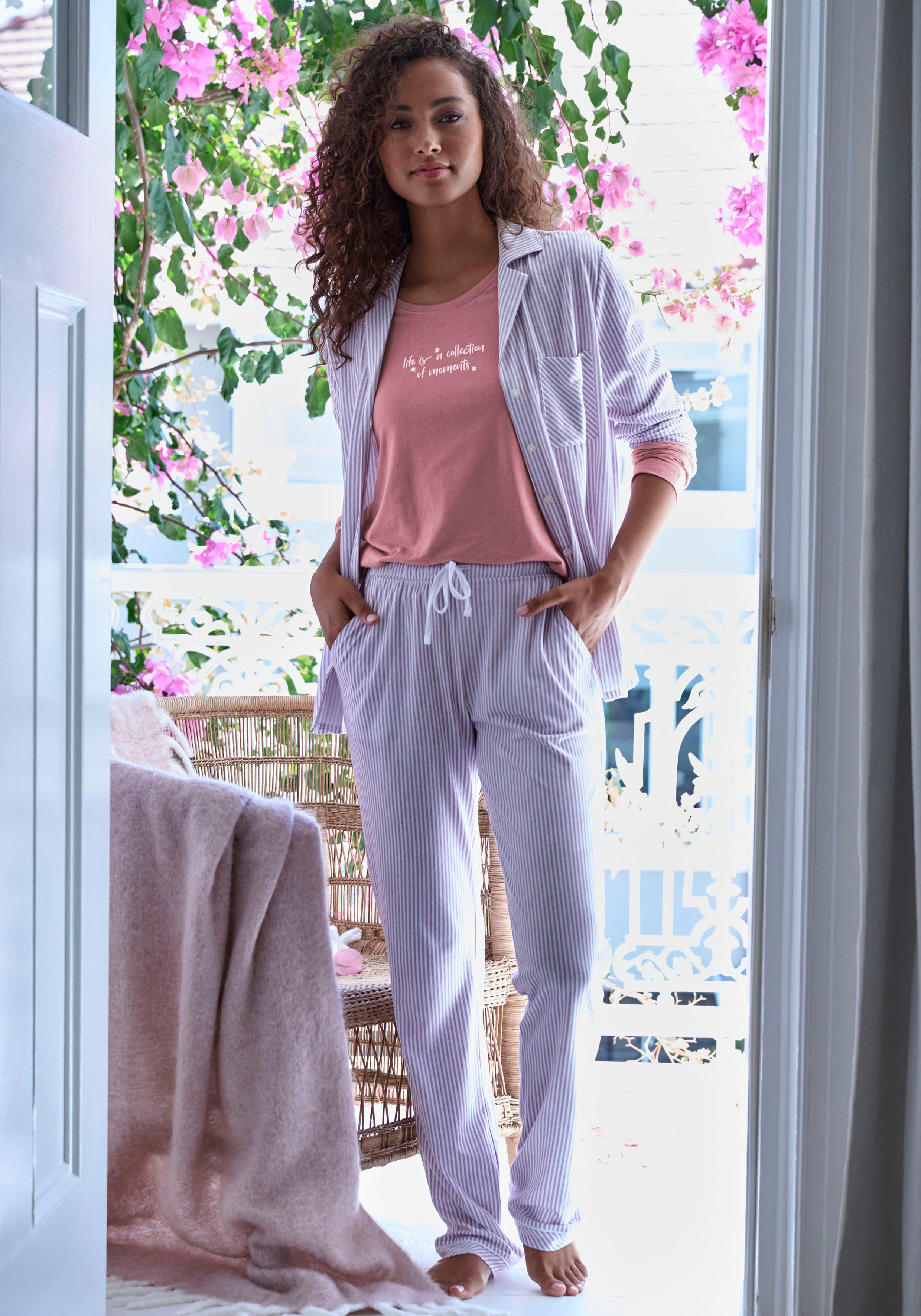 s.Oliver Pyjamaoberteil (1-tlg) mit Frontdruck