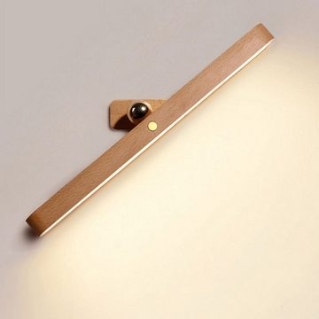 Novzep Wandleuchte LED-Tischlampe aus Holz,4 W,360 Grad drehbar